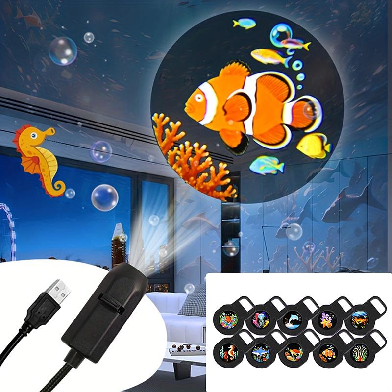 Multi Color LED USB Ocean Life Projection Light Projector Lamp for Party Kids Night Nursery Room Decor