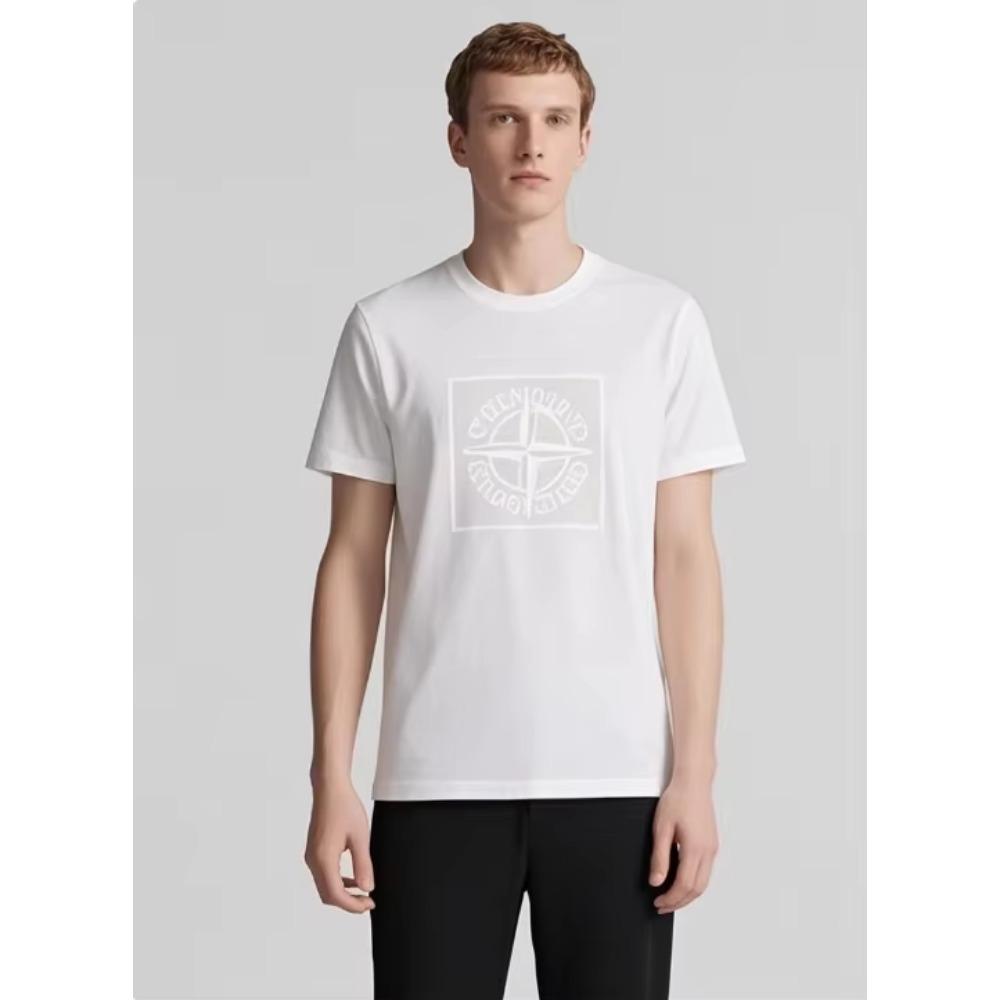 2025 Trend Fashion Brand Summer Short-sleeved Printed Stone Latin Version Casual T-shirt for Couples and Multi-purpose Tops