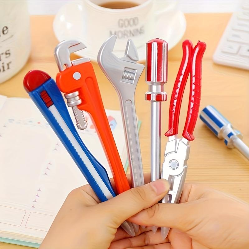 Quick-Dry Tool-Themed Ballpoint Pen Set Lightweight Design with Cartoon Wrench Pliers Screwdriver Hammer Features