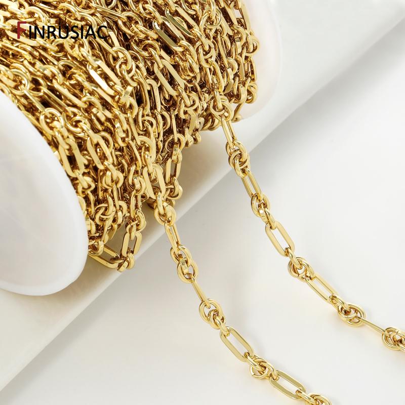 18K Gold Plated Brass Thick Chain For Jewelry Accessories,Heavy Knotted Chain For DIY Necklace Bracelet Making Accessories