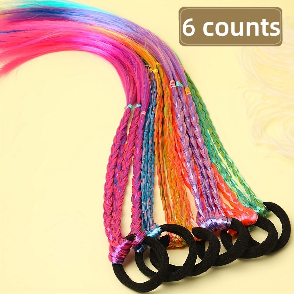 

6Pcs Multi-Color Bohemian Braid Hair Ties Cute Wig Accessory Styling Hair Bands for Women Girls Daily Hair Accessories