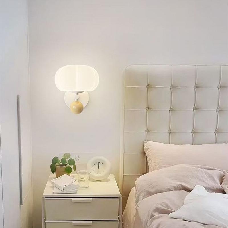 

Cream Style Modern Nordic Pumpkin Wall Sconce for Bedroom or Hallway 9W White Light