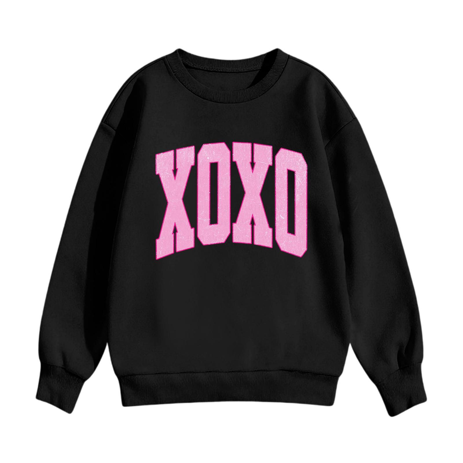 

Children s Casual Round Neck Printed Pullover Long,sleeved Hooded Sweatshirt Top 140 чорний