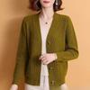 Autumn and Winter Jacket Women's All-match Fashion Temperament Pocket Twist Knitted Cardigan Women