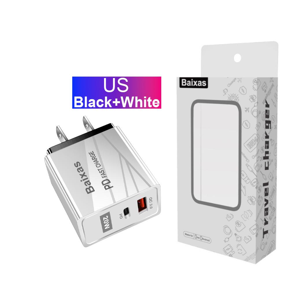 EU Standard QC3.0+PD Travel Charger with Fast Charging USB Ports (5V/9V/12V) - Compatible with EU, UK, AU