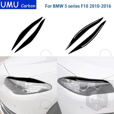 Voor BMW 5 Serie F10 2010-2016 Accessoires Auto Zwart Plastic Lampenwenkbrauw Cover Trim Sticker Modificatie Decoratie