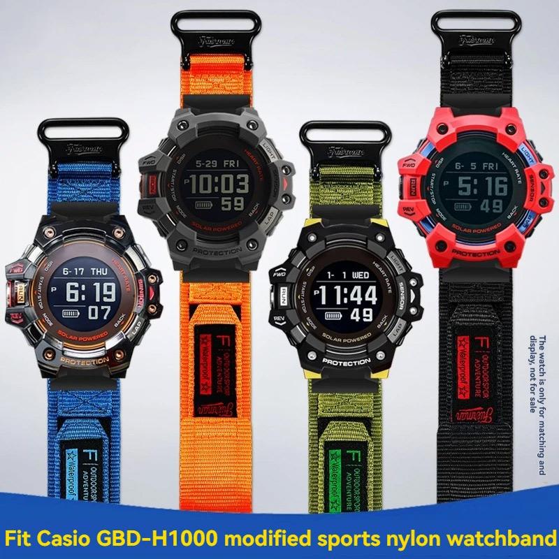 GBD H1000 Canvas Watchband for Casio Smart Sport Watch 3475 GBD-H1000 Modified Looped Nylon Strap Men's Outdoor Sports Bracelet