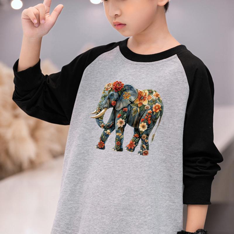 Funny Elephant Patches For Clothes Diy Clothes Stickers Hoodies Heat Press Appliqued T-Shirt Heat Transfer Vinyl