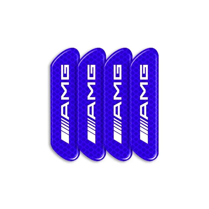 4PCS/set AMG Badge Car Reflective Strips Warning Stickers Car Styling for Mercedes Benz W204 W205 W210 W211 W212 W213 C E Class