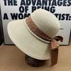 New French Pearl Big-brimmed Straw Hat Women's Summer UV Protection Sun Hat Floral Streamer Small Sunscreen Hat