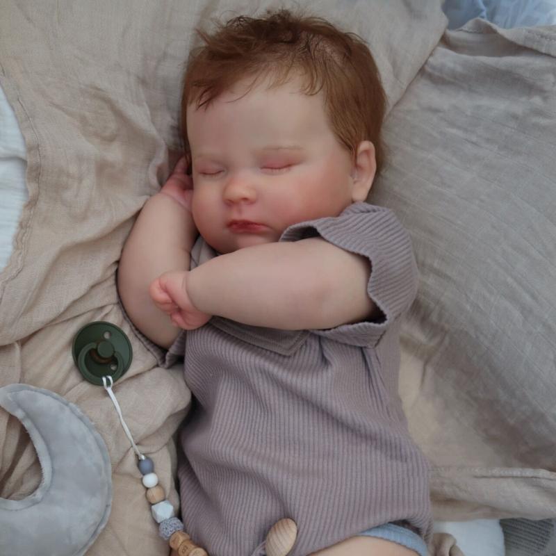 50/60 cm Joseph Imitation Baby Reborn-Puppen, rein handbemalt, blutunterlaufen, sichtbare Wiedergeburtspuppe mit Baumwollkörper, Kinder, Urlaubsgeschenk, begleitendes Spielspielzeug
