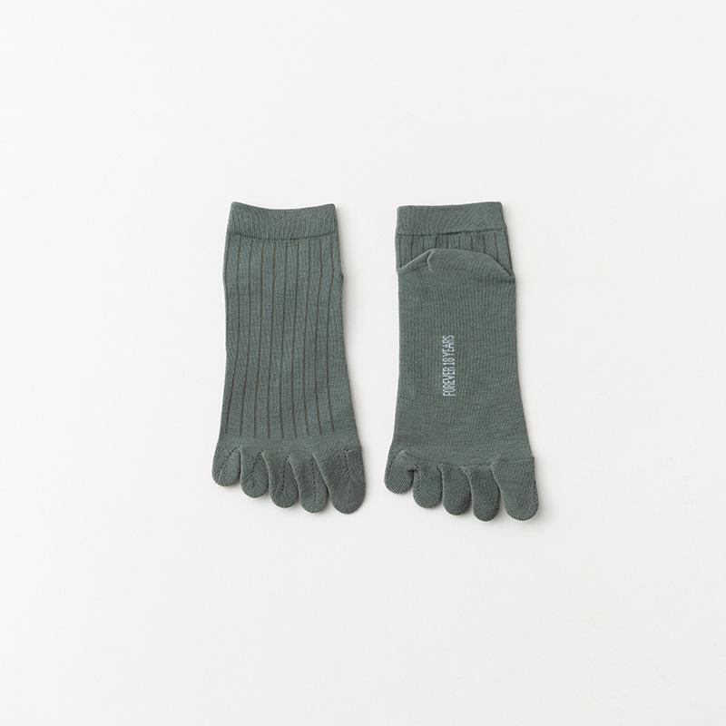 Chaussettes d'orteils rayées en coton respirant pour hommes - Anti-pied d'athlète, chaussettes courtes absorbant la transpiration