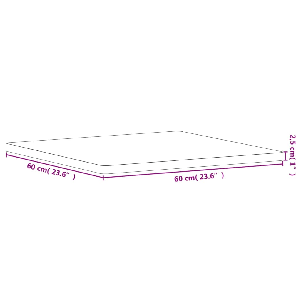 Vidaxl Blat Stołu, 60X60X2,5 Cm, Kwadratowy, Lite Drewno Bukowe