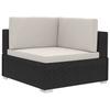 VidaXL Garden Sofas 3 Pcs with Cushions Wicker Resin Black
