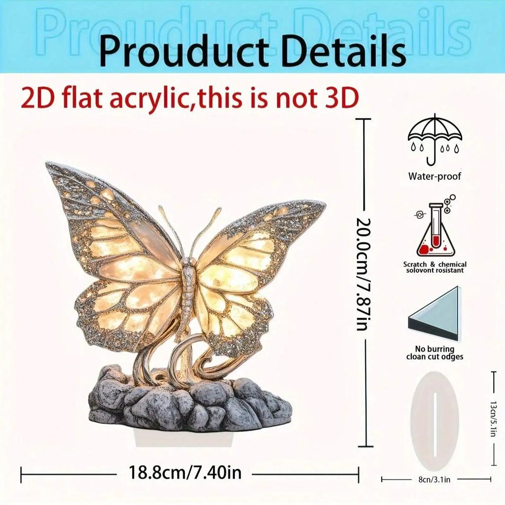 Elegant Acrylic Bohemian Butterfly Desk Decoration, Perfect for Home, Office or Bedroom Atmosphere