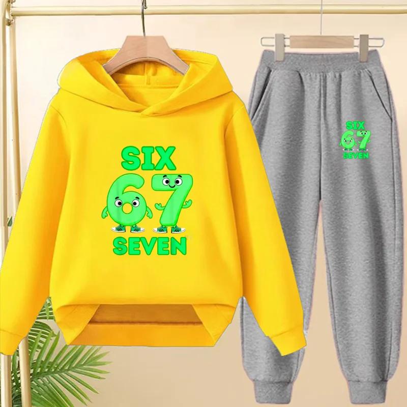 Children's Hooded Tracksuit and Pants for Autumn and Winter Featuring Fun Christmas Prints Casual Comfort, and A Stylish Number 67