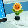 Levvohd Sunflower Car Accessories Dashboard Decorations, Crochet Smiley Shaking Sun Flowers Bobblehead Cars Decor For Women, For Cute Girl Interior