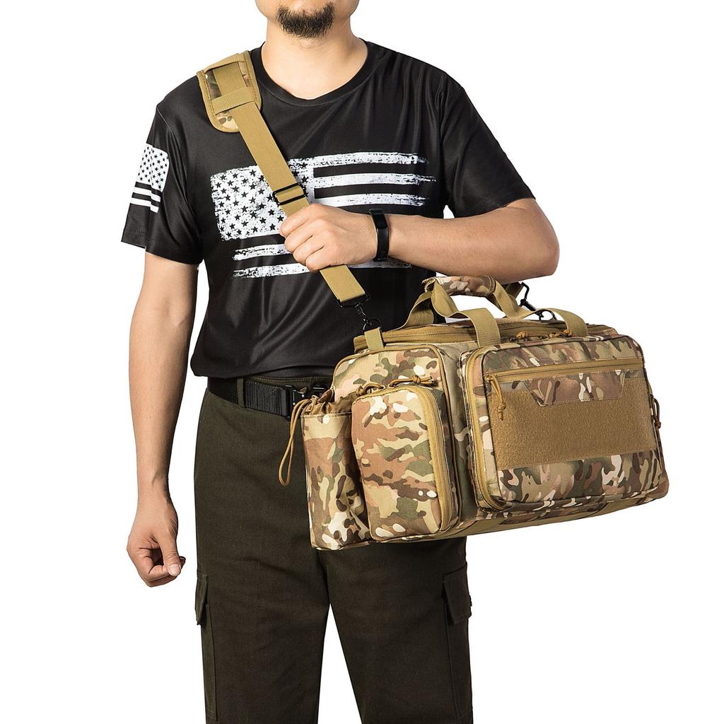 Outdoor multi-functional large-capacity storage sports gun bag, Oxford cloth field military enthusiast bag