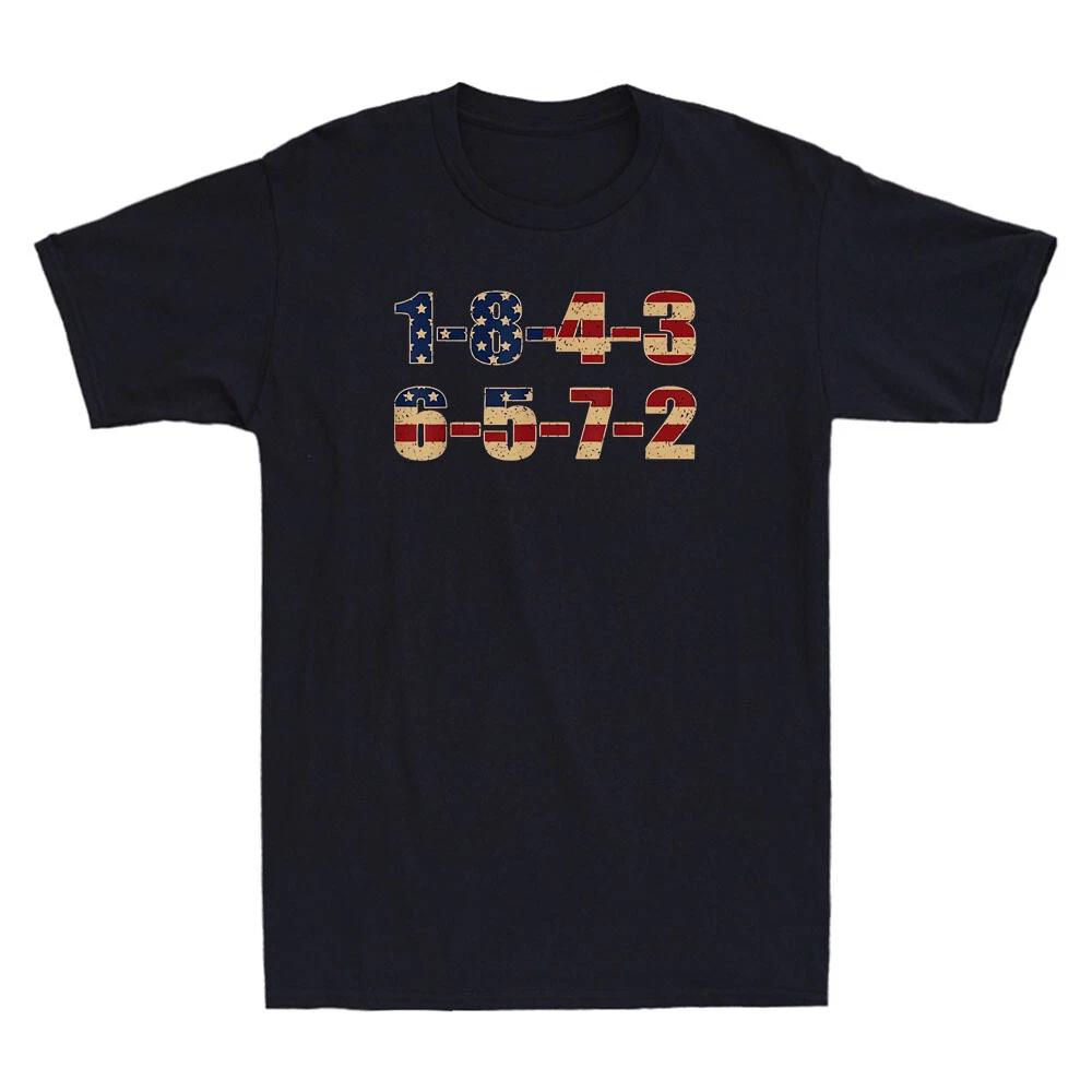 USA Flag 18436572 Firing Order Small Block Engine V8 Block Vintage Men s T-Shirt XXXXL
