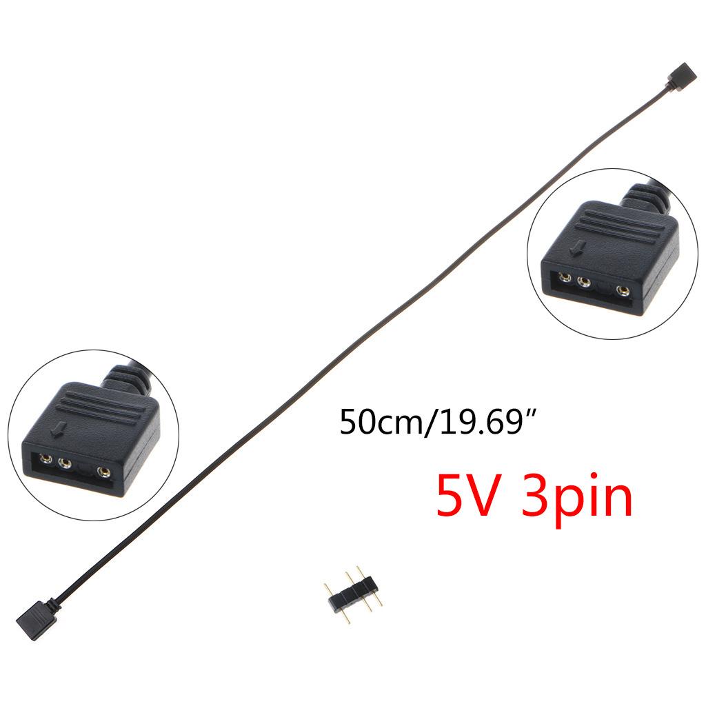 5V 3Pin RGB Splitter Cable CPU Cooler Extension Cable Connector Adapter Cord Wire PC Fan Power Extension Cable Converter