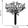 Custom Metal Garden Plaque, Personalized Garden Sign, Floral Garden Spike, Outdoor Address Marker, Wall Art