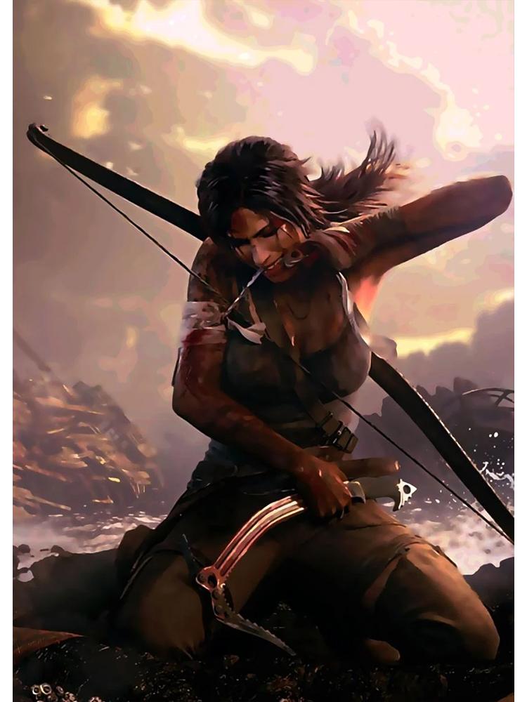 

Вінтажний ігровий аніме та манга Tomb Raider Плакат Картини на полотні Настінне мистецтво Друк Картинки для ігрової кімнати Прикраса дому 30x40cm No Frame