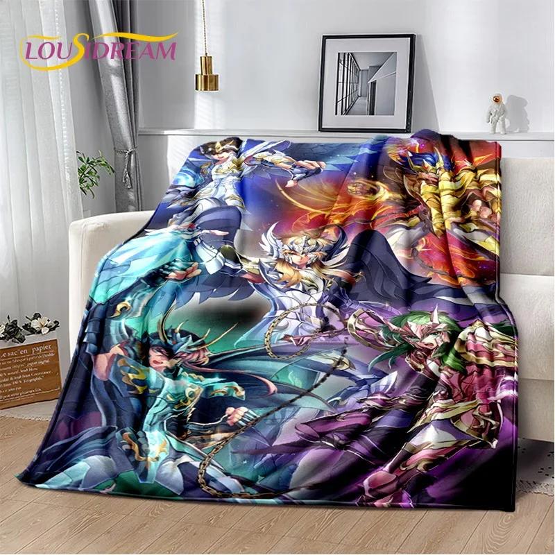 Cartoon Saint Seiya 3D Retro Soft Flannel Blanket for Beds Bedroom Sofa Picnic,Throw Blanket for Cover Outdoor Leisure Nap Gift