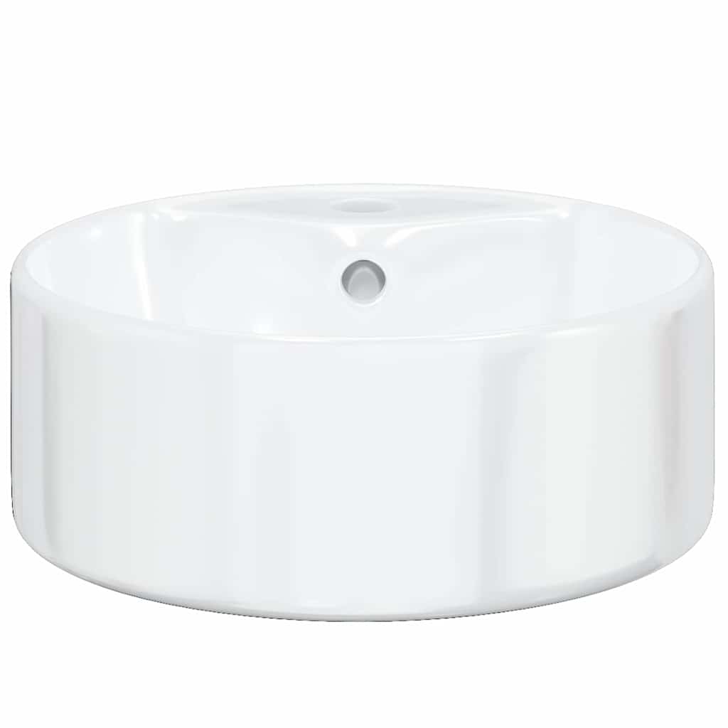 White Ceramic Round Washbasin 40x14.5 Cm
