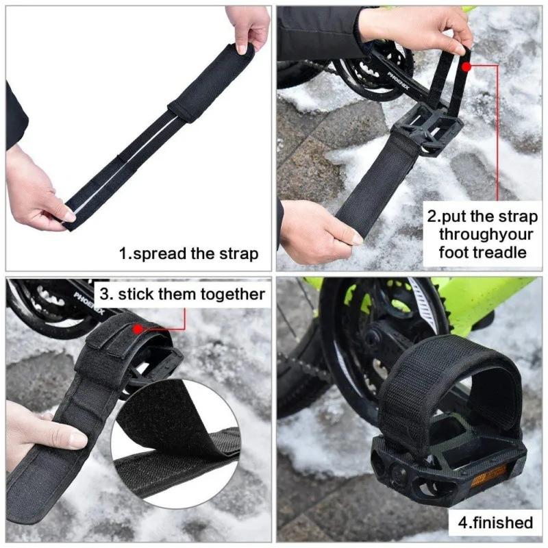1 Pair Bike Bicycle Adhesive Straps Pedal Toe Clip Strap Belt Suitable Bike Bicycle Pedal Tape Anti-slip Toe