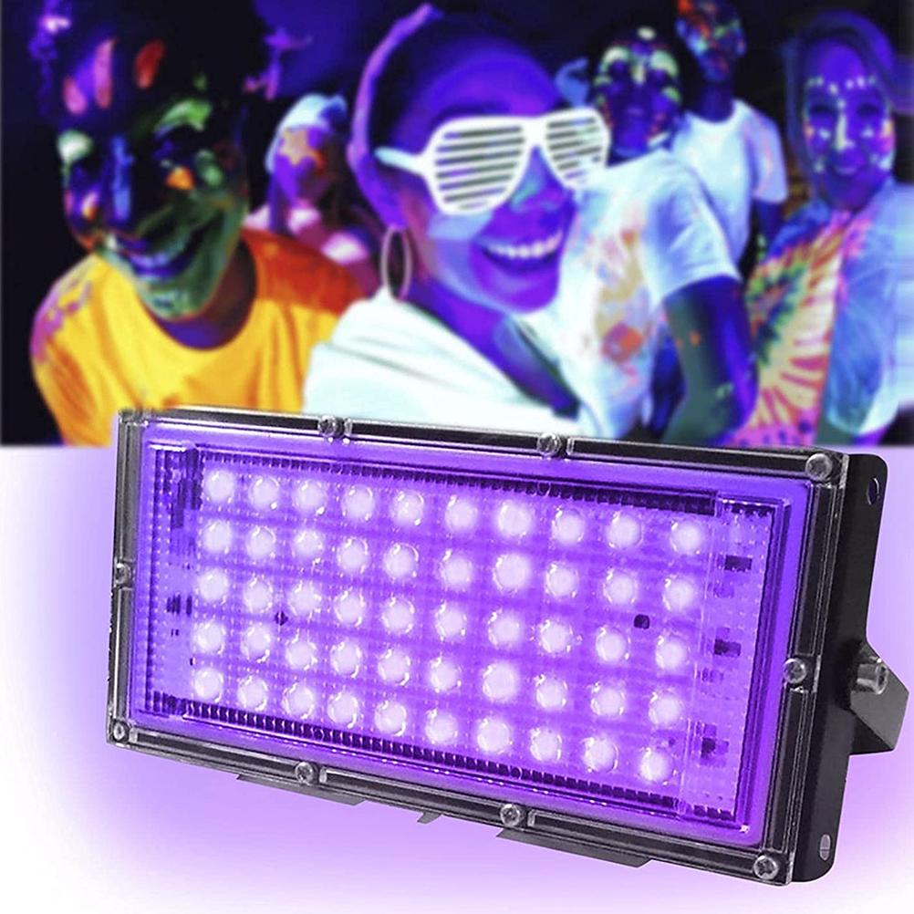 UV Black Light 50W LED Flood Light Waterproof Glowing In The Dark Safe Ultraviolet Lamp for Stage