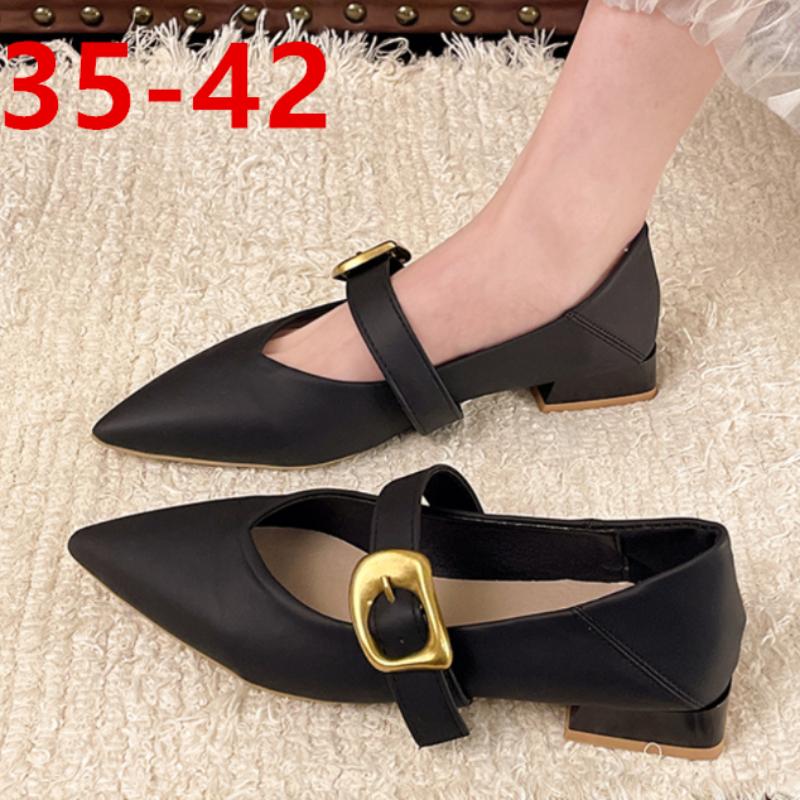 Fashion Women's Spring New Luxury Metal Designer Loafers Daily Walking Comfortable Wear-resistant Women's High Heels 35--42 Sizes