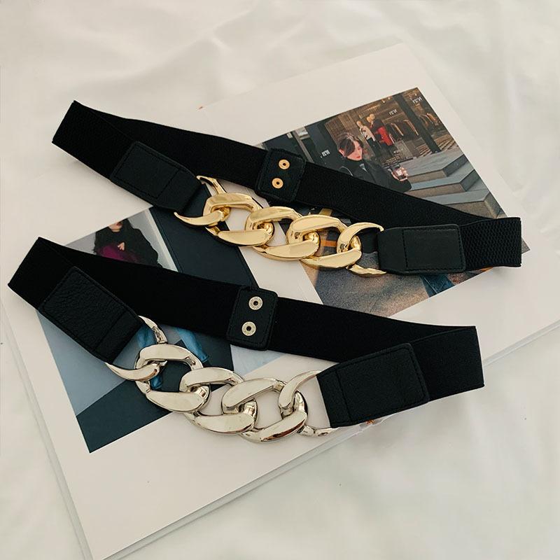 Fashion Chain Belt Elastic Metal Waist Belts for Women Ladies Coat Dress Belt Waistband