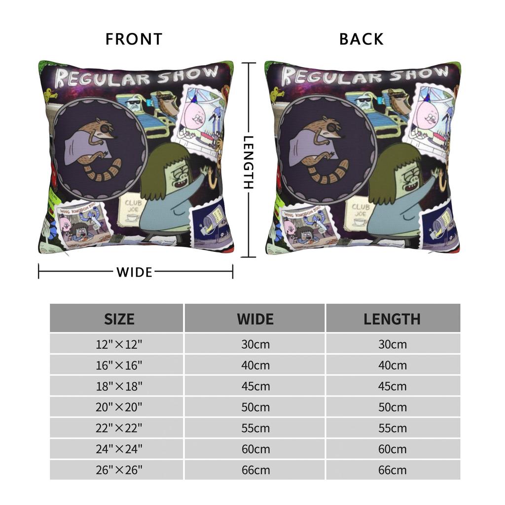 R-Regulars Show Cartoon Anime Pillowcase Merch Soft Cushion Cover Decorative Throw Pillow Case Cover Home Multi-Size