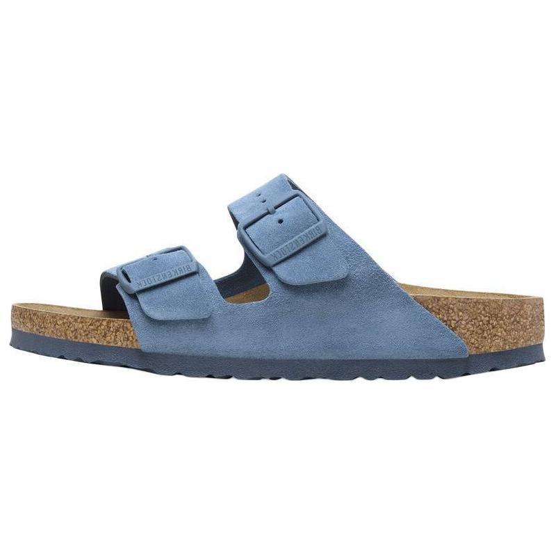 Birkenstock Arizona Soft Footbed Suede Slide Slippers Unisex Blue 1027692 36
