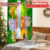 Set Of 2 Flat Printing Curtains Without Rod Playful Jungle Animals Ramadan Festival Popular Drapes Polyester Made