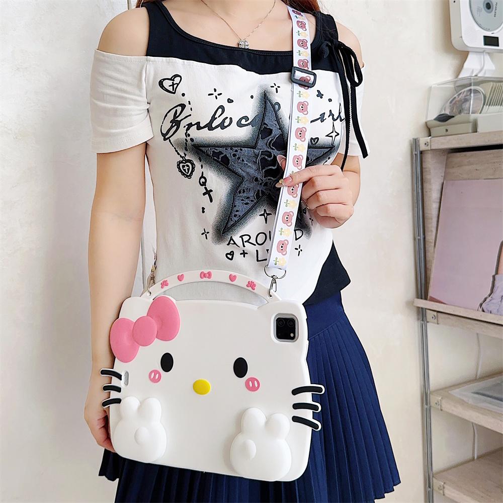 Cute 3D Cartoon Hello Kitty Kids Stand Tablet Case For Honor Pad X9A X8A X9 Pro 11 11.5inch Silicone Tablet Protective Case