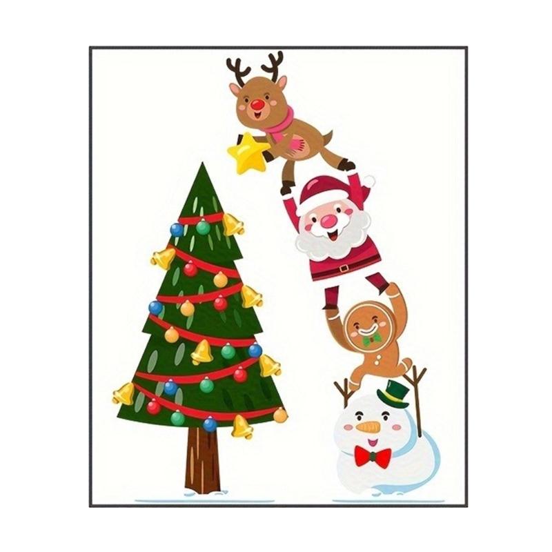 

Plastic Christmas Switches Sticker Santa Reindeer Snowman Design Light Wall Outlet Decal Labels Festives Home Decors