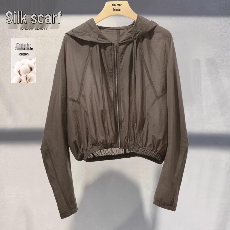 Si Baishe Women s Solid Hooded Lightweight Jacket M