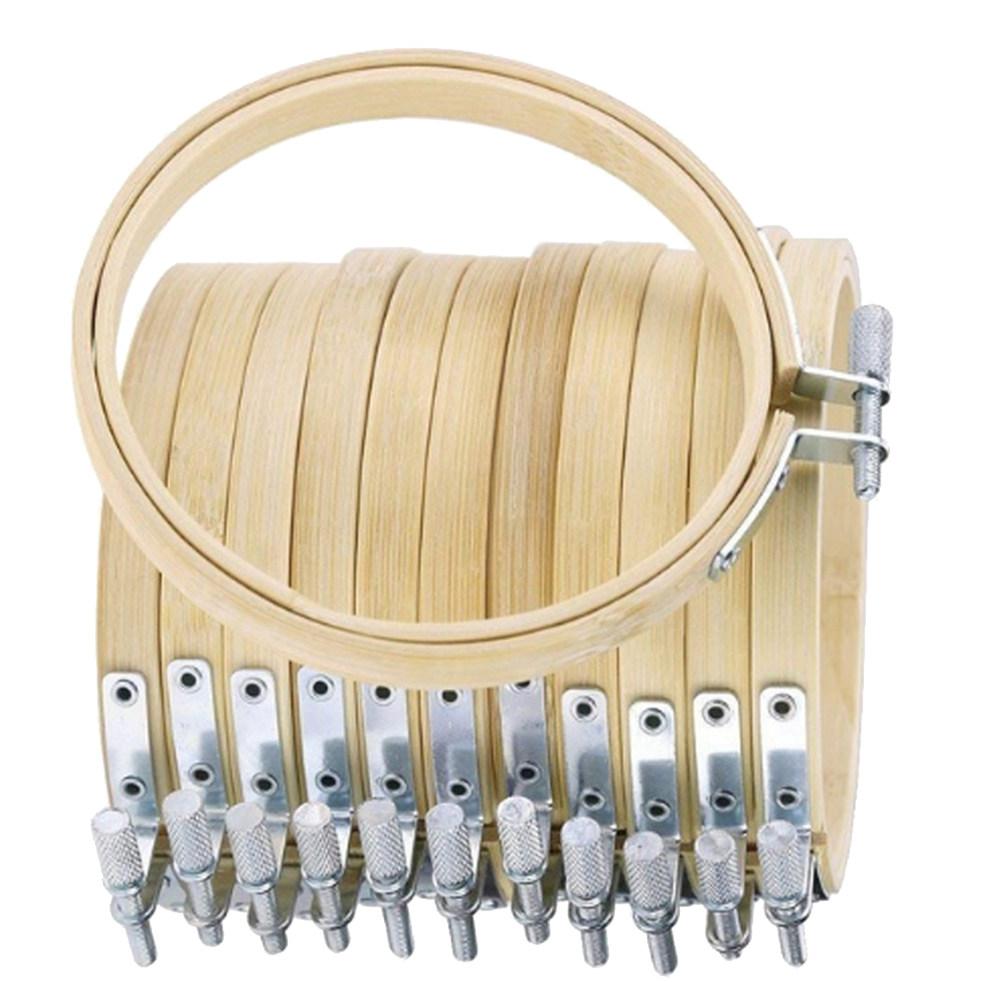 

12Pcs Embroidery Hoop Bamboo Circle 10Cm Cross Stitch DIY Craft Frame Smooth Tight Hold for Needle Art Quilting Wall Display хакі