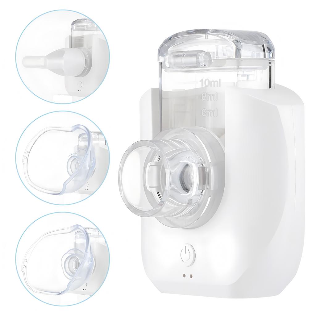 Portable Mesh Nebulizer Inhaler Mini Rechargeable Atomizer for Adult Kids Silent Nebuliser with 2 Masks and Mouthpiece