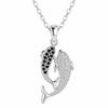 Copper-Plated 18K Gold Double Fish Zircon Pendant Necklace for Women