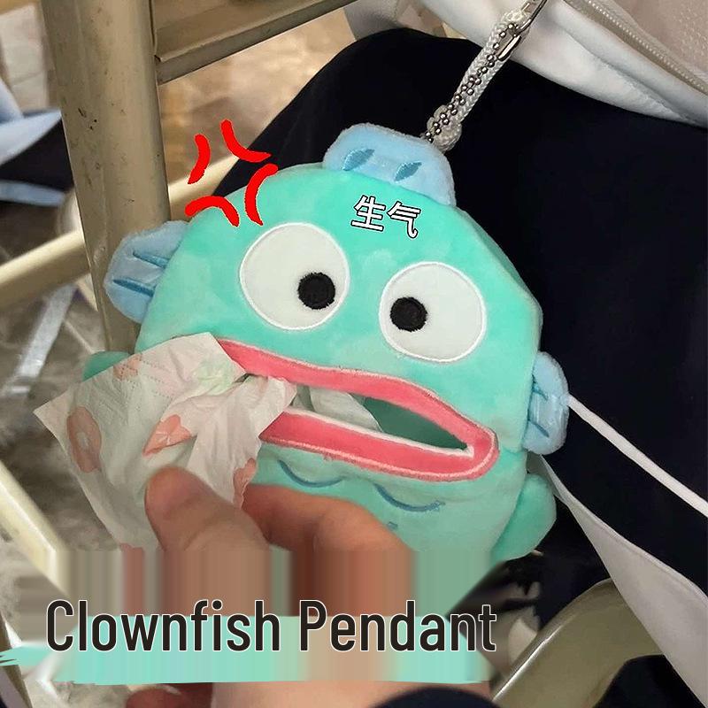 

Clownfish Haddon Backpack Pendant: Cute Tissue Box Doll Plush Toy Charm Standard