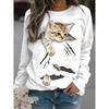Fun Cat Sports Shirt 3D Printed Women's Long Sleeved T-shirt