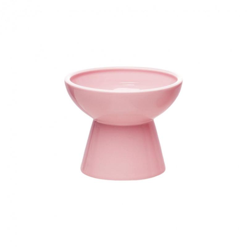 High-Leg Ceramic Cat Bowl with Neck Protection