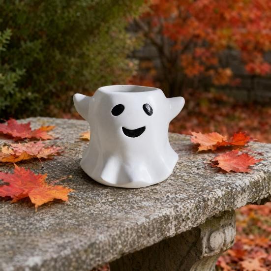 Ghost Flowerpot Waterproof Resin Halloween Vase Spooky Cute Desktop Ornament for Green Plants