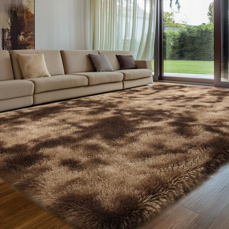 Plush Tie-dye Living Room Full Carpet Floor Mat Thickened Soft Carpet Bedroom Bedside Silk Wool Floor Mat