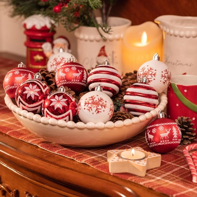 

24Pcs Shimmering Christmas Ball Ornament Shatterproof Christmas Bauble Decoration China Mainland