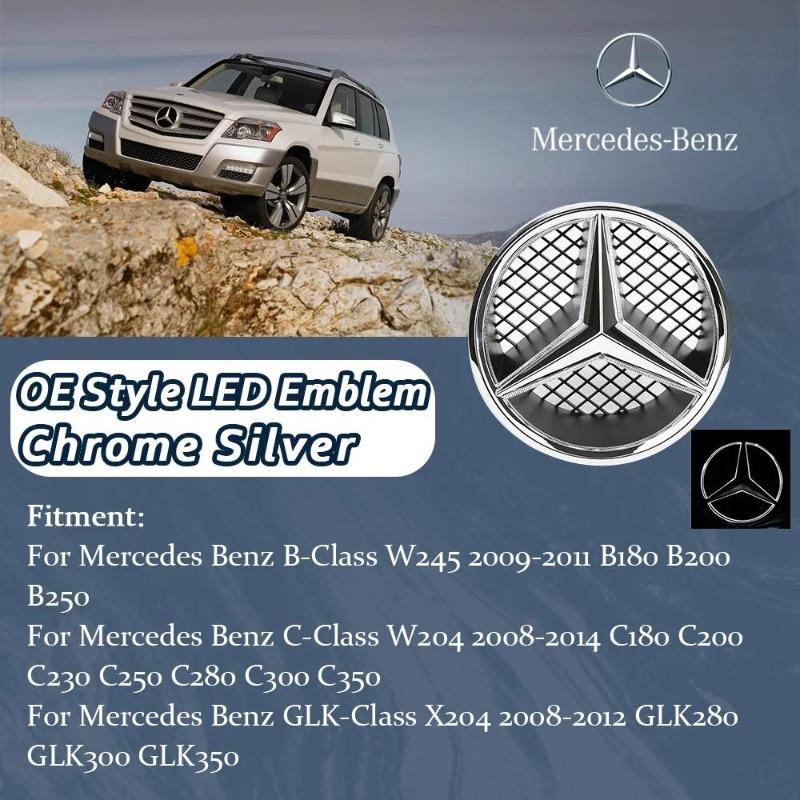 Per Mercedes Benz W245 B200 B250 W204 C300 C250 C350 GLK X204 GLK300 GLK350 Nero Lucido Ultimo Emblema Stella 3D Logo Bordo Nero
