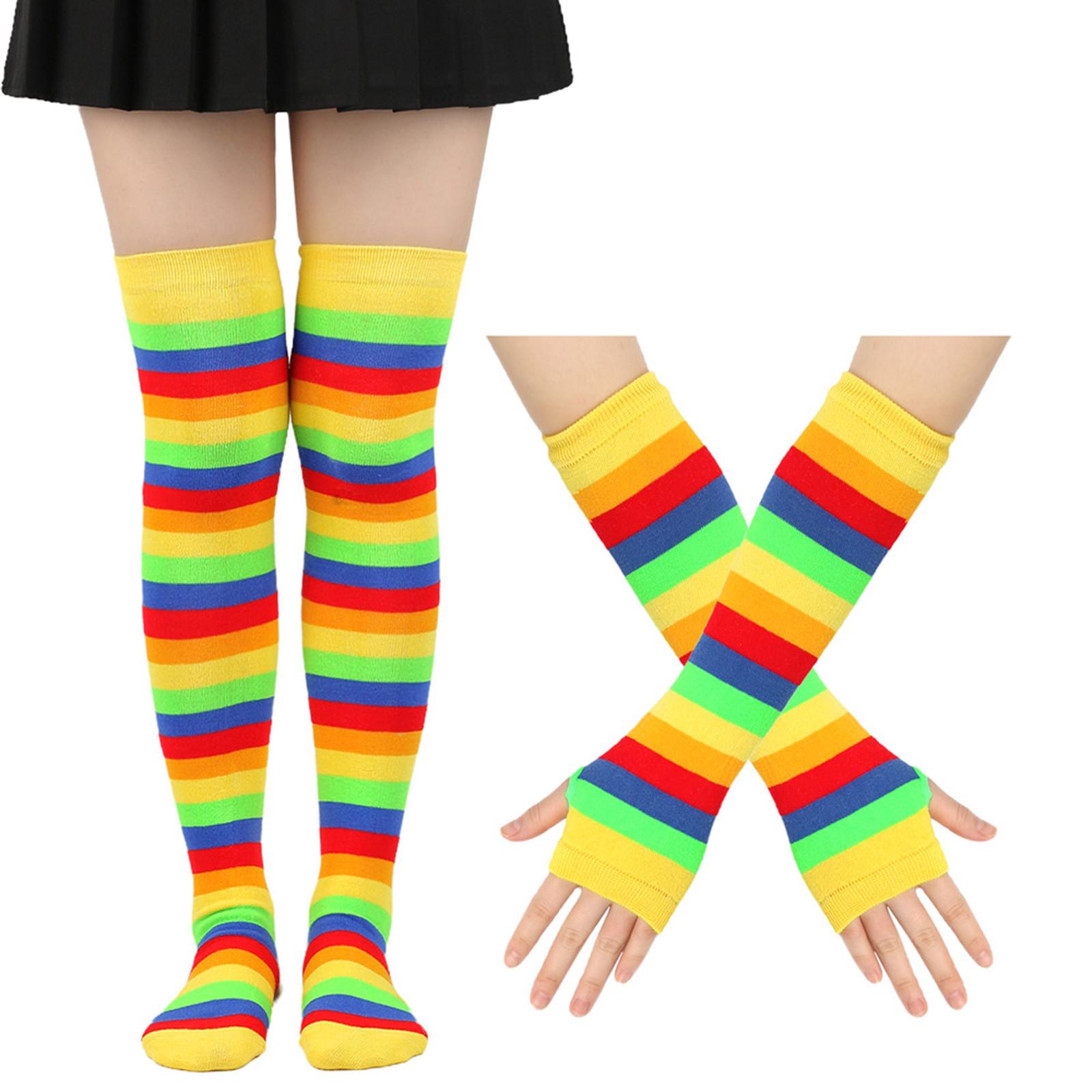 

Модные полосатые хлопковые длинные перчатки + носки в комплекте One Size жёлтый