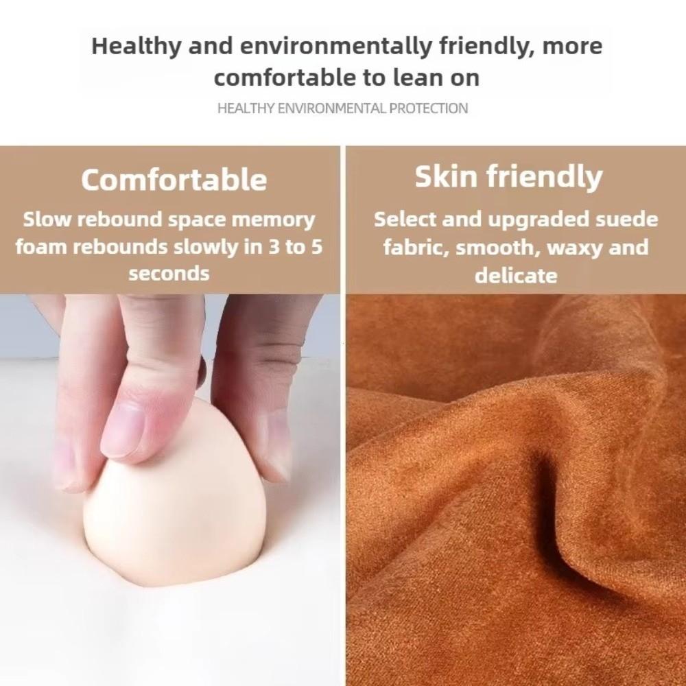 Luxury Suede Lumbar Pillow Lower Back Pain Relief Memory Foam Lumbar Support Pillow Comfort Memory Foam Pillow Vehicle Seats